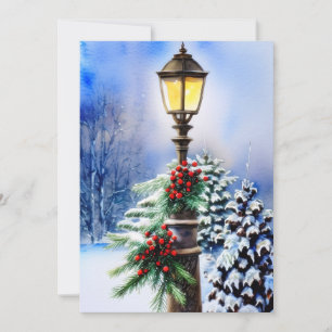 Cartão De Festividades Orçamento de poste de lâmpada natalino nevado
