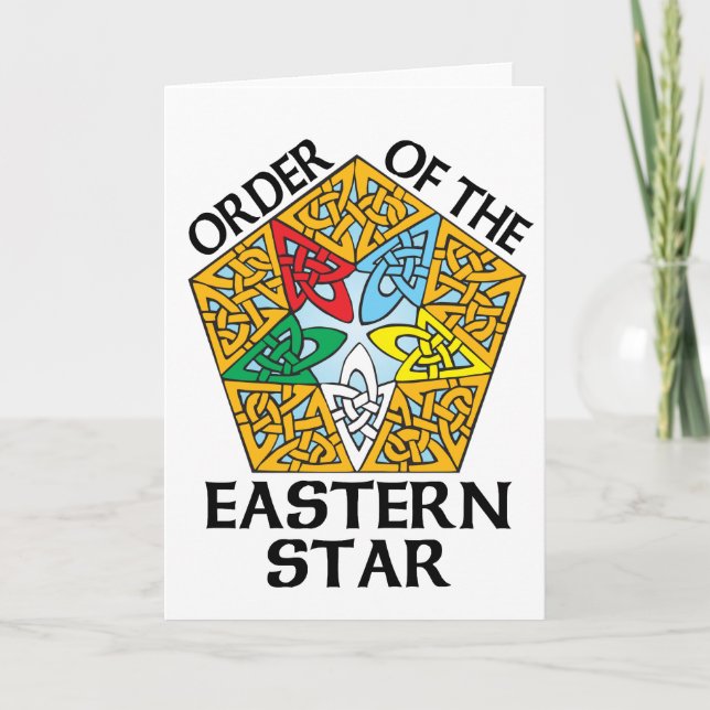 Cartão De Festividades Order of the Eastern Star Celtic Knot design (Frente)