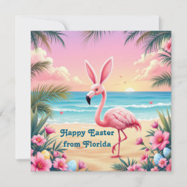 Cartão De Festividades Orelhas de Coelho Flamingo Holi