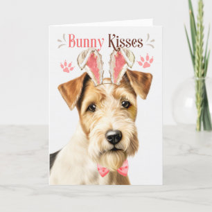 Cartão De Festividades Orelhas de Coelho para Cão Wire Fox Terrier para P