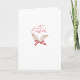 Cartão De Festividades Orelhas de Coelho Rosa de Páscoa