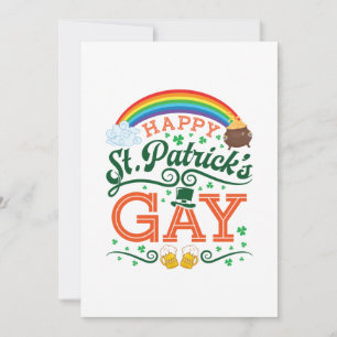 Cartão De Festividades Orgulho Arco-íris Gay LGBTQ do Dia de São Patrício