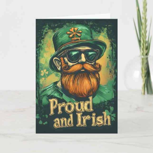 Cartão De Festividades Orgulho e Rua Engraçada Irlandesa Leprechaun Dia d (Frente)