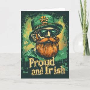 Cartão De Festividades Orgulho e Rua Engraçada Irlandesa Leprechaun Dia d