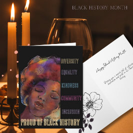 Cartão De Festividades Orgulhoso da História Negra Aquarela Comunidade Do
