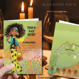 Cartão De Festividades Orgulhoso da História Negra Mulheres Vibrantes For