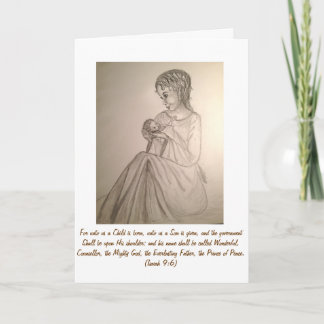 Cartão De Festividades Original Art Christmas Card: Madonna and Child