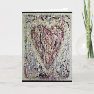 Cartão De Festividades Original Art Heart Painting Valentine Card