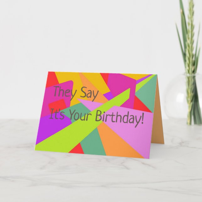 Cartão De Festividades Original Digital Art on Birthday Card (Frente)