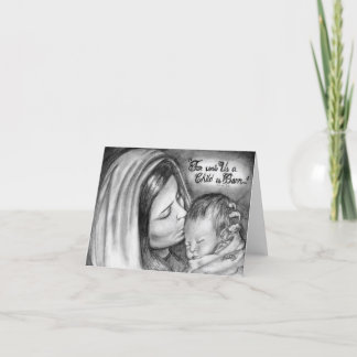 Cartão De Festividades Original Pencil Drawing Christmas Card