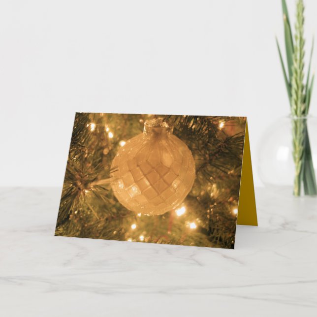 Cartão De Festividades Ornamento de Árvore Feliz de Natal (Frente)