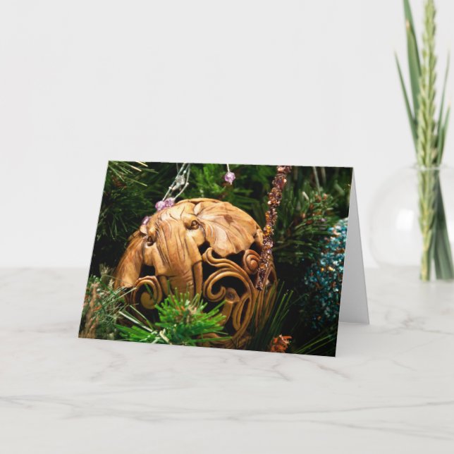 Cartão De Festividades Ornamento de elefante (Frente)
