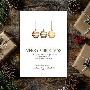 Cartão De Festividades Ornamento de Natal Contemporâneo Tons Terrosos Fer