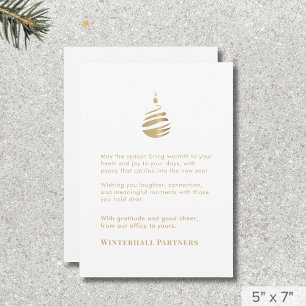 Cartão De Festividades Ornamento Dourado Branco Moderno Simples