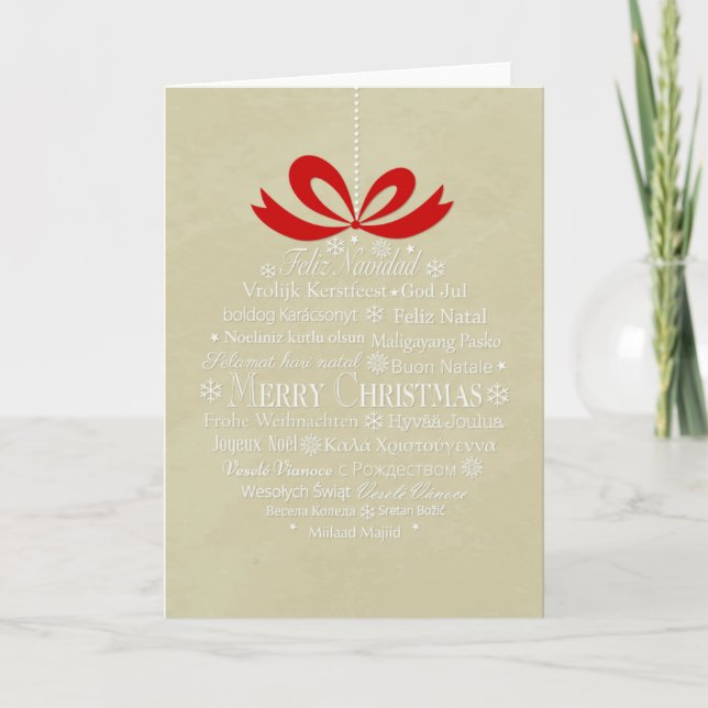 Cartão De Festividades Ornamento Feliz de Natal (Frente)