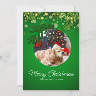 Cartão De Festividades ornamento personalizado de natal alegre floral ver