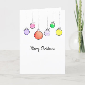 Cartão De Festividades Ornamentos Aquarela