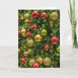 Cartão De Festividades Ornamentos Clássicos de Árvores de Natal Coloridas