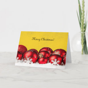 Cartão De Festividades Ornamentos vermelhos