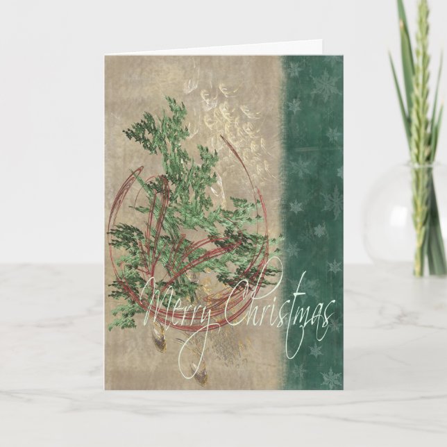 Cartão De Festividades Ornaments and Snowflakes (Frente)