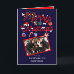 Cartão De Festividades Ornaments Lights Snowy Merry Photo Christmas<br><div class="desc">This cute and playful Christmas holiday greeting card is perfect for a fun and festive event. It depicts a personalized family photo to customize. It also features hand-drawn decorative typography with light strands, Santa Clause hat, candy can, ivy and holly berry, Christmas tree, Joy, stocking, peppermint candy, and snowman ornaments...</div>