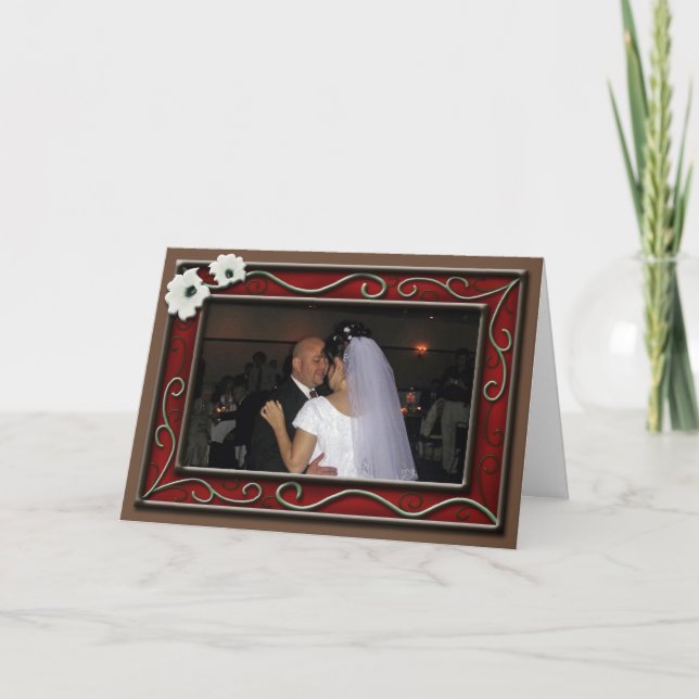 Cartão De Festividades Ornate Vines Photo Frame ~ Valentine's Day Card (Frente)