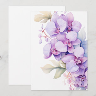 Cartão De Festividades Orquídeas Lavanda Elegantes Ocasiones Especiais