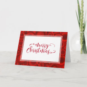 Cartão De Festividades Ortografia Vermelha Feliz Natal com Círculos e Str