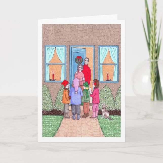 Cartão De Festividades Os Cantores de Natal Carol (Frente)