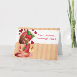 Cartão De Festividades Os doces do tempo de Olde mergulharam morangos