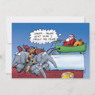 Cartão De Festividades Os Elefantes do Papai Noel