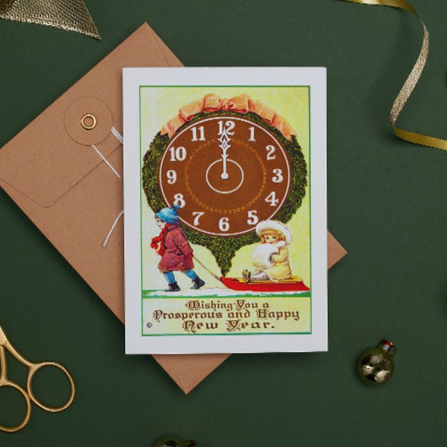 Cartão De Festividades Os Felizes anos novos vencedores desejam crianças  (Criador carregado)