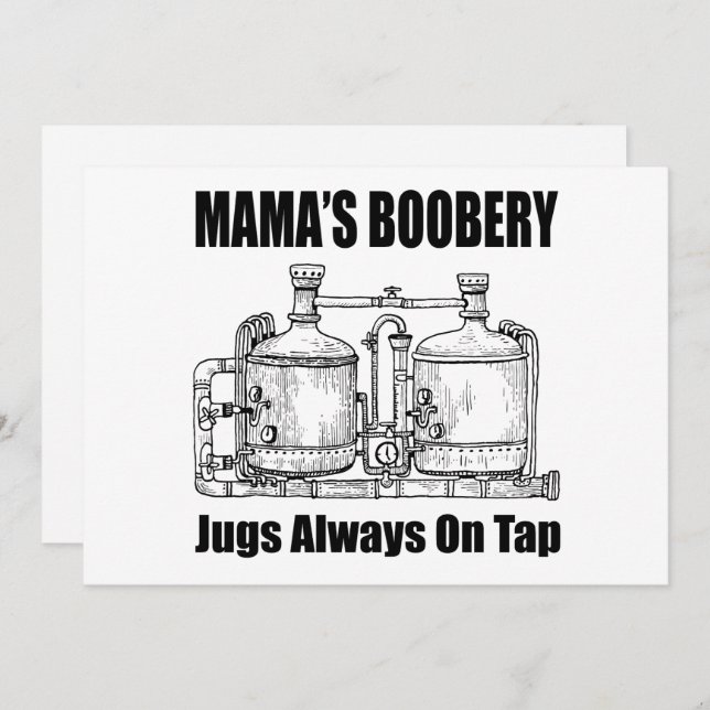 Cartão De Festividades Os Jugs de Boobery da mamãe sempre tocando (Frente/Verso)