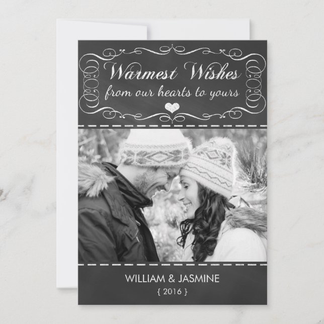 Cartão De Festividades Os mais quentes desejos do Quadro de Natal (Frente)