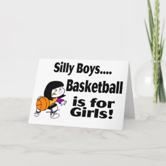 Cartão De Festividades Os meninos parvos, basquetebol são para meninas