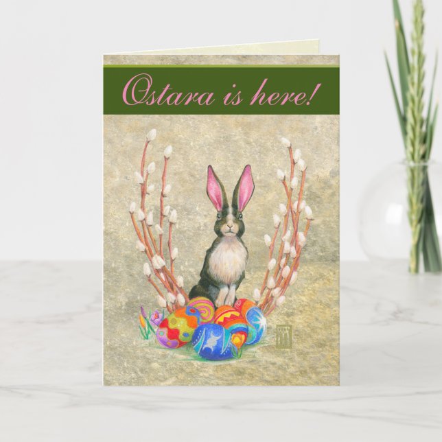 Cartão De Festividades Ostara Bunny Greeting Card (Frente)