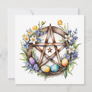Cartão De Festividades Ostara Star Pentacle Spring Equinox Eostre Wicca