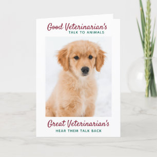 Cartão De Festividades Ótimo Veterinário Personalize Foto de Natal do Ani