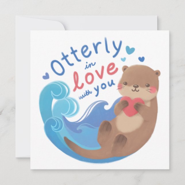 Cartão De Festividades Otterly in Love with You (Frente)