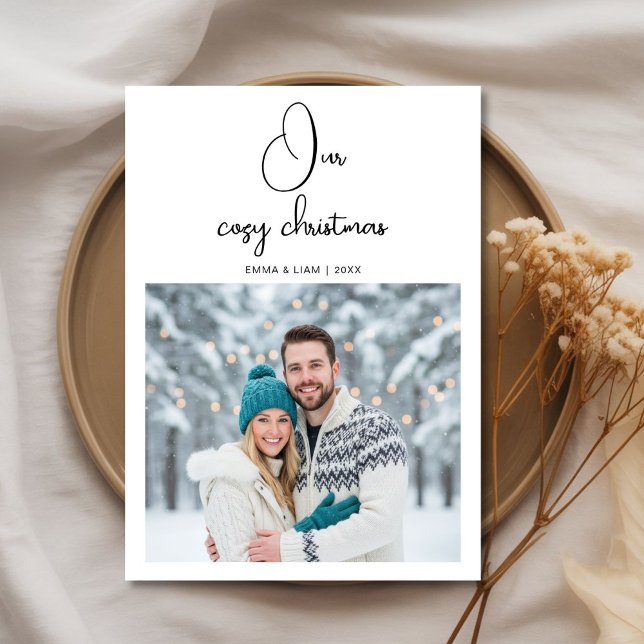 Cartão De Festividades Our Cozy Christmas Couple love  Holiday Card (Criador carregado)
