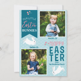 Cartão De Festividades "Our little Easter Bunnies" Easter 2 Photo Bunnies