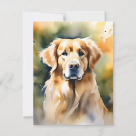 Cartão De Festividades Ouro - Cão de Retriever B
