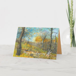 Cartão De Festividades ouro de outono numa aquarela de carvalho