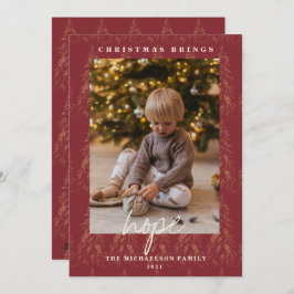 Cartão De Festividades Ouro Lights Bokeh Christmas Spicey Red 2 Photo