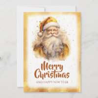 Ouro Santa Claus Watercolor
