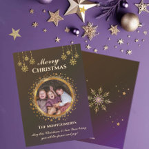 Ouro Stars & Snowflakes Foto Natal