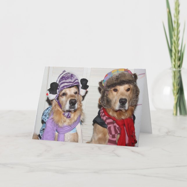 Cartão De Festividades Ouros agrupados para os feriados de inverno (Frente)