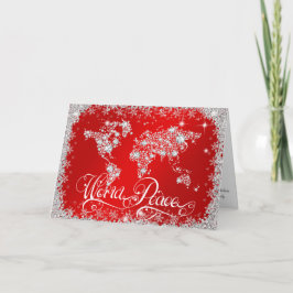 Cartão De Festividades Ouros de PAZ do MUNDO Vermelho PERSONALIZADOS