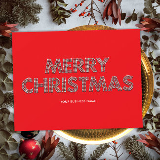 Cartão De Festividades Ouros Elegantes Feliz Natal Vermelho