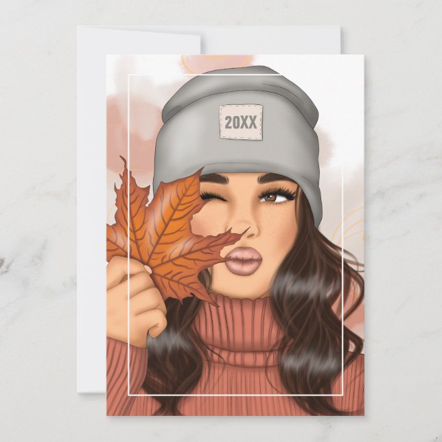 Cartão De Festividades Outono - Saudação de Ação de Graças (Frente)